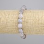 Bracelet Botswana Agate faceted round bead, diameter 10 mm +/-, length 18 cm +/-, stretch