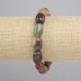 Agate bracelet barrel beads, diameter 14x10 mm +/-, length 18 cm +/- stretch