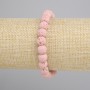 Bracelet Pink Volcanic Lava Smooth Bead, Diameter 8mm +/-, Length 18cm +/-, Stretch