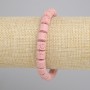 Bracelet Pink Lava Volcanic Stone cylinder, diameter 8x8mm+-, length 18cm+- stretch
