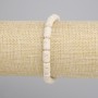 Bracelet beige volcanic lava cylinder, diameter 10x6mm+- , length 18cm+- stretch