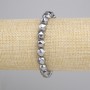 Terahertz bracelet faceted shapes, diameter 8x7 mm +/-, length 18 cm +/- stretch