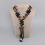 Necklace-collar (3-row) Assorted gemstones, length 55 cm+
