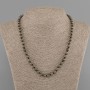 Necklace Pyrite smooth bead 6mm+- , length 45cm+- with clasp
