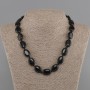 Necklace Agate oval 18x13mm+-, length 45cm+- with clasp
