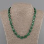Necklace Malachite oval 14x10mm +- , length 45cm +- with clasp
