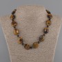 Necklace Tiger's Eye teardrop 20x17mm+- Aventurine Night Cairo bead 6mm+-, length 45cm+- with clasp