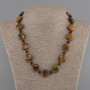 Tiger's Eye necklace coin 15–16mm+- Aventurine "Night of Cairo" bead 6mm+-, length 45cm+- with clasp