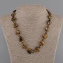 Necklace Tiger's Eye heart 15mm+-bead 6mm+-, length 45cm+- with clasp