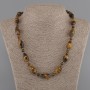 Tiger's Eye necklace "seed" 20x10mm+- bead 6.5mm+-, length 50cm+- with clasp