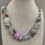 Necklace Agate Czech crystal, length 55 cm+