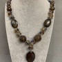 Necklace Agate Czech crystal, length 62cm+