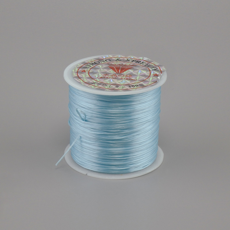 Light blue elastic cord for crafts, spool, 30 m +