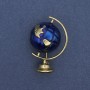 Brooch Globe enamel golden metal 36x24mm+