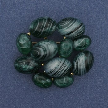 Brooch-pendant Accent Agate gold-tone metal 50x46mm+
