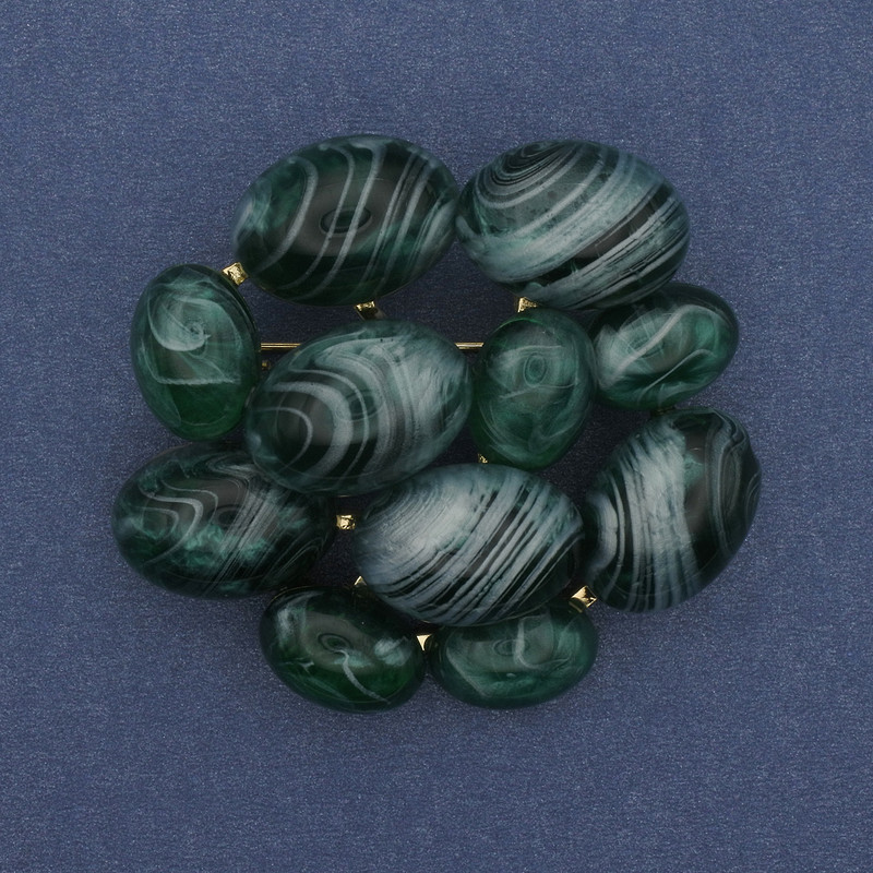 Brooch-pendant Accent Agate gold-tone metal 50x46mm+
