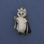 Brooch Cat Queen enamel golden metal 38x30mm +
