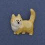 Brooch Kitten enamel golden metal 31x34 mm+