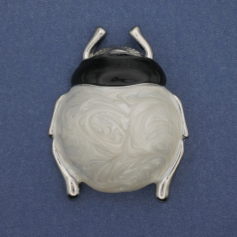Brooch-pendant Beetle Enamel Silver-tone Metal 55x43 mm +