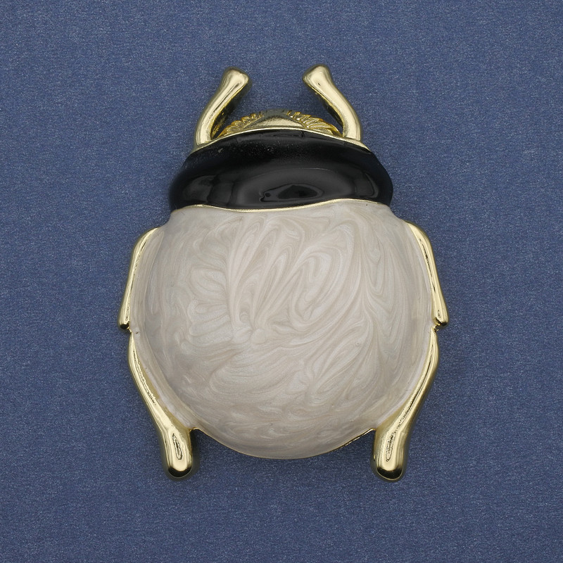 Brooch-pendant Beetle enamel golden metal 55×43mm+
