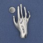 Brooch on a magnet Hand silver-colored metal 27x55mm+