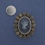 Cameo-style brooch on a magnet “Lady” with rhinestones silver-tone metal 43x35 mm +