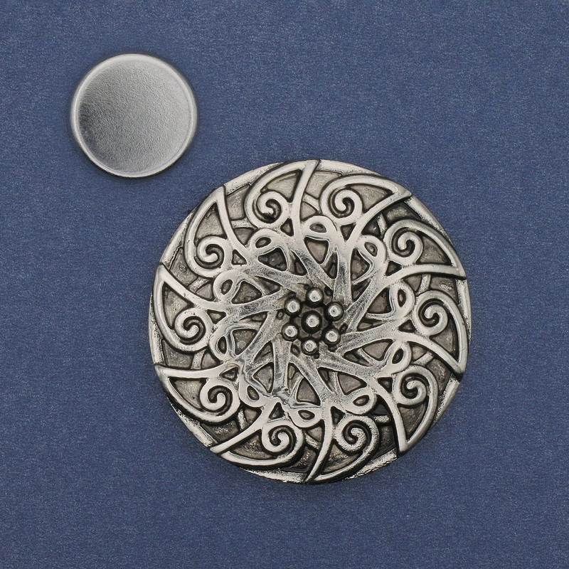 Brooch with magnet "Accent" silver-colored metal 41mm+