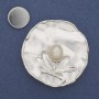 Magnetic brooch "Accent" enamel pearl silvery metal 47mm+
