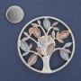 Brooch on magnet Accent enamel silver-tone metal 50mm+