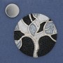 Magnetic brooch "Accent" enamel silver-toned metal 48mm+