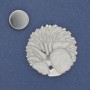 Magnetic brooch "Accent" enamel silver-toned metal 40mm+