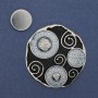 Brooch on a magnet "Accent" enamel silver-colored metal 45 mm+