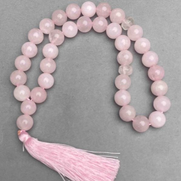 Prayer beads Pink quartz 33 beads, diameter 10mm+