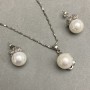 Necklace pendant set on a chain 40cm+- and stud earrings 'Majorca'
