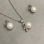 Pendant set on a chain 40 cm± and stud earrings 'Majorca'