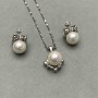Necklace pendant set on a 40 cm chain (±) and stud earrings Majorca
