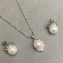 Necklace pendant set on a chain 40 cm+- and stud earrings Mallorca