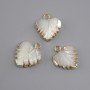 Mother-of-pearl pendant leaf in a setting, diameter 16x14mm+