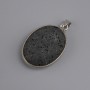 Lava pendant oval in a setting, diameter 26x20mm+-, length 35cm+-