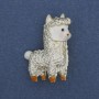 Brooch Lama enamel golden metal 33x24mm+