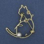 Brooch Cat with a Pearl golden-colored metal 40x34mm+