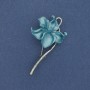 Brooch-pendant Flower enamel silvery metal 56x30mm+