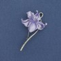 Brooch-pendant Flower enamel silver-toned metal 56x30mm+
