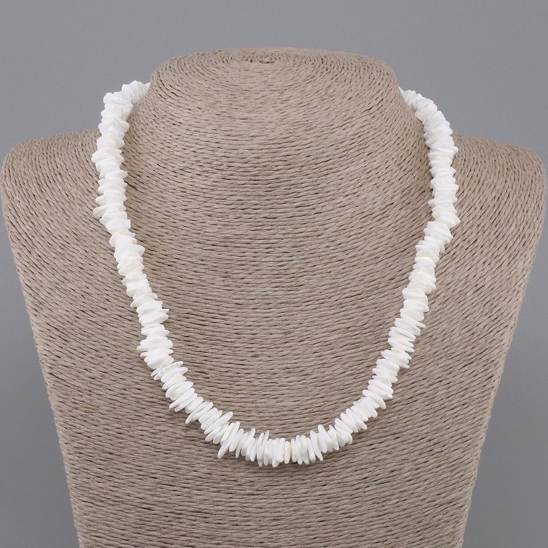 Necklace made of unprocessed shell grit Scapharca, diameter 8-12x1, 5-2mm+- , length 45cm+- with clasp