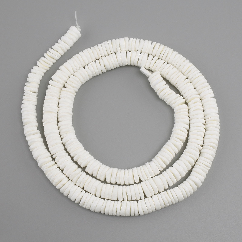 Unprocessed Scapharca shell beads Scapharca rondelle, diameter 7x1, 5-2mm+-, length 61cm+/- on a string