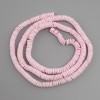 Unprocessed Scallop shell beads (Scapharca) rondelle, diameter 6x1.5–2 mm, length 64 cm ± on a thread