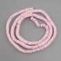 Unprocessed Scallop shell beads (Scapharca) rondelle, diameter 6x1.5–2 mm, length 64 cm ± on a thread