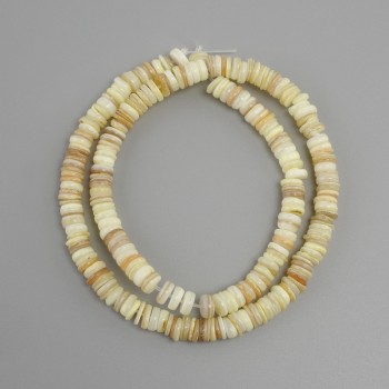 Abalone shell beads Scaapharka rondelle, diameter 6-6.5x1.5-2mm+-, length 39cm+- on a string