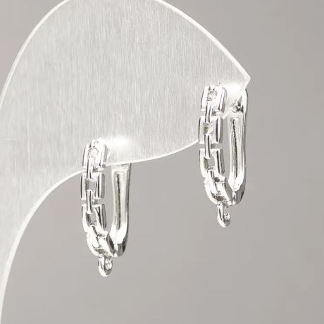 Earring hooks for earrings silver-toned metal 18x3 mm +- pair