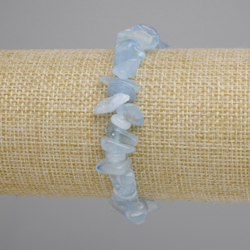 Aquamarine nugget bracelet, diameter 7-14x2-7mm +/-, length 18cm +/- stretch